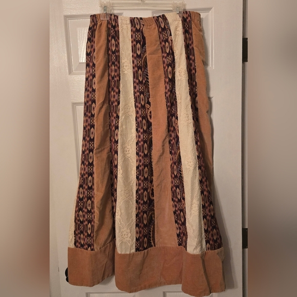 Chessa Davis Vintage 70s Maxi Skirt Velvet Lace Sz XL - Picture 3 of 6